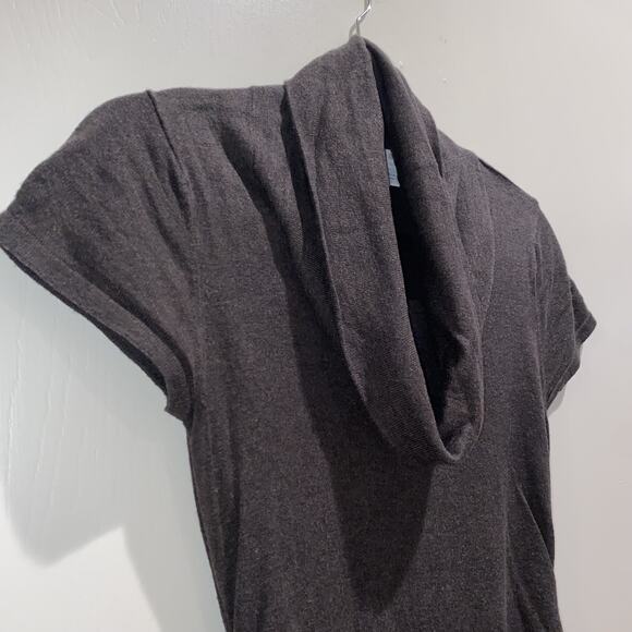 A PEA IN THE POD Maternity Sz S Cowl Neck Brown Sweater Shirt Soft Spandex Fall - Picture 2 of 6